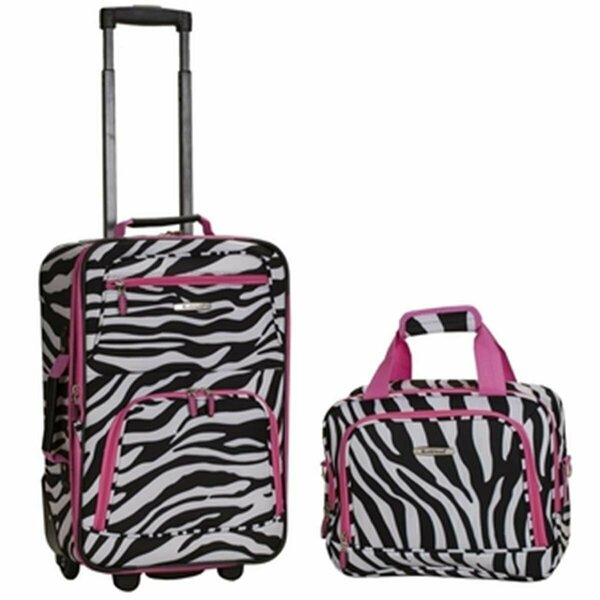 Rockland 2 PC PINK ZEBRA LUGGAGE SET - PINKZEBRA F102-PINKZEBRA